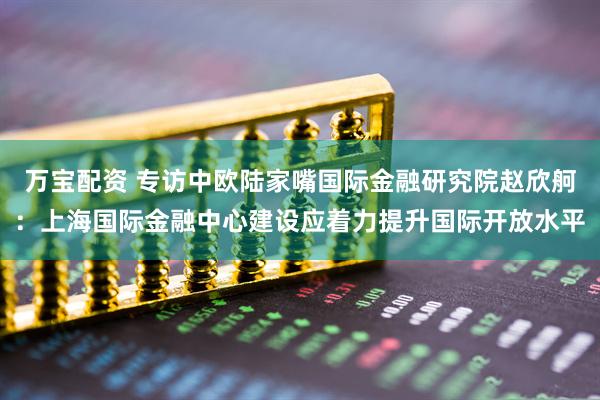 万宝配资 专访中欧陆家嘴国际金融研究院赵欣舸：上海国际金融中心建设应着力提升国际开放水平
